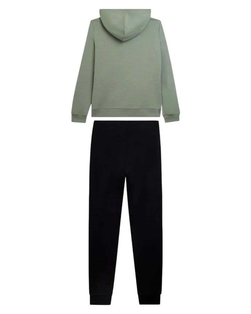 Tracksuit Fz con Zip e Cappuccio Animalier - Iceberg Green-Black