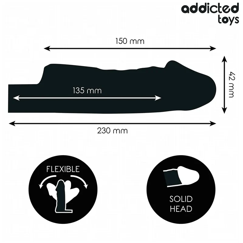 Addicted Toys - Extension De Pénis Transparente Taille S 23 Cm pour Intimité Augmentée Sexe Créatif Couple Sécurité Confort