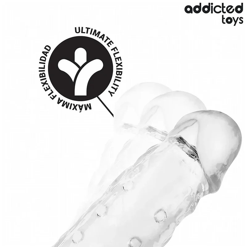 Addicted Toys - Extension De Pénis Transparente Taille S 23 Cm pour Intimité Augmentée Sexe Créatif Couple Sécurité Confort