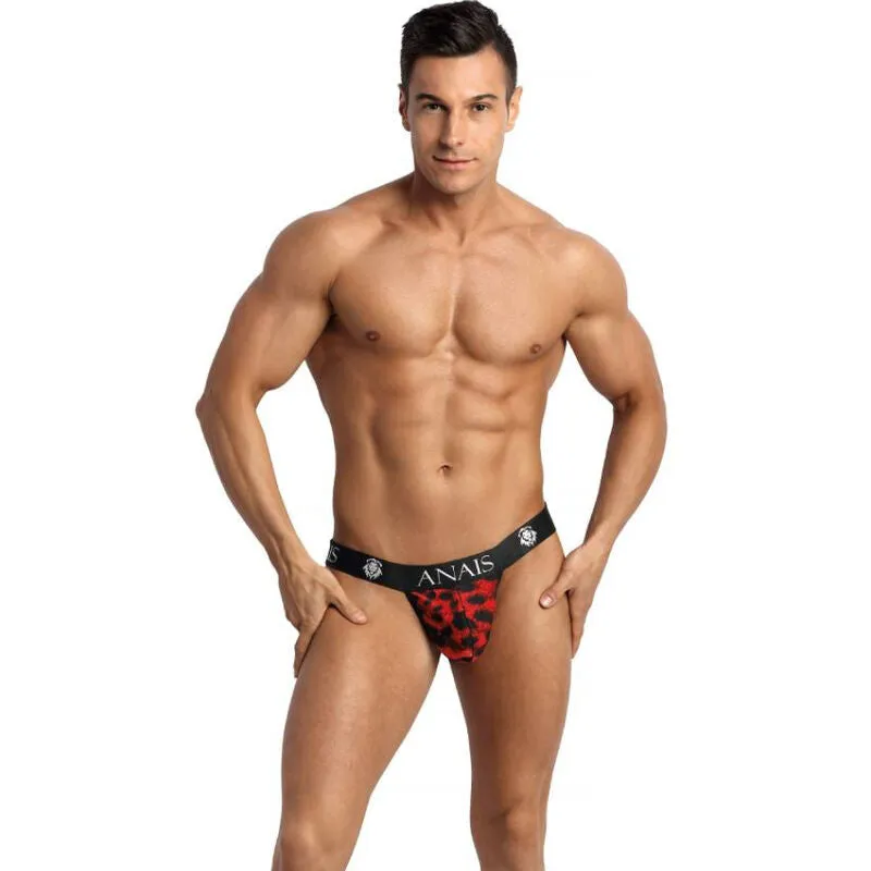 string homme microfibre rouge imprimé animalier sauvage sexy coupe audacieuse maintien optimal extensible polyamide élasthanne fabriqué européen confortable