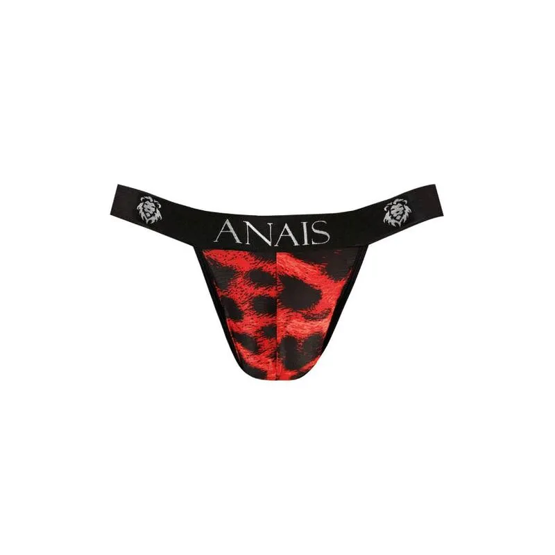 string homme microfibre rouge imprimé animalier sauvage sexy coupe audacieuse maintien optimal extensible polyamide élasthanne fabriqué européen confortable