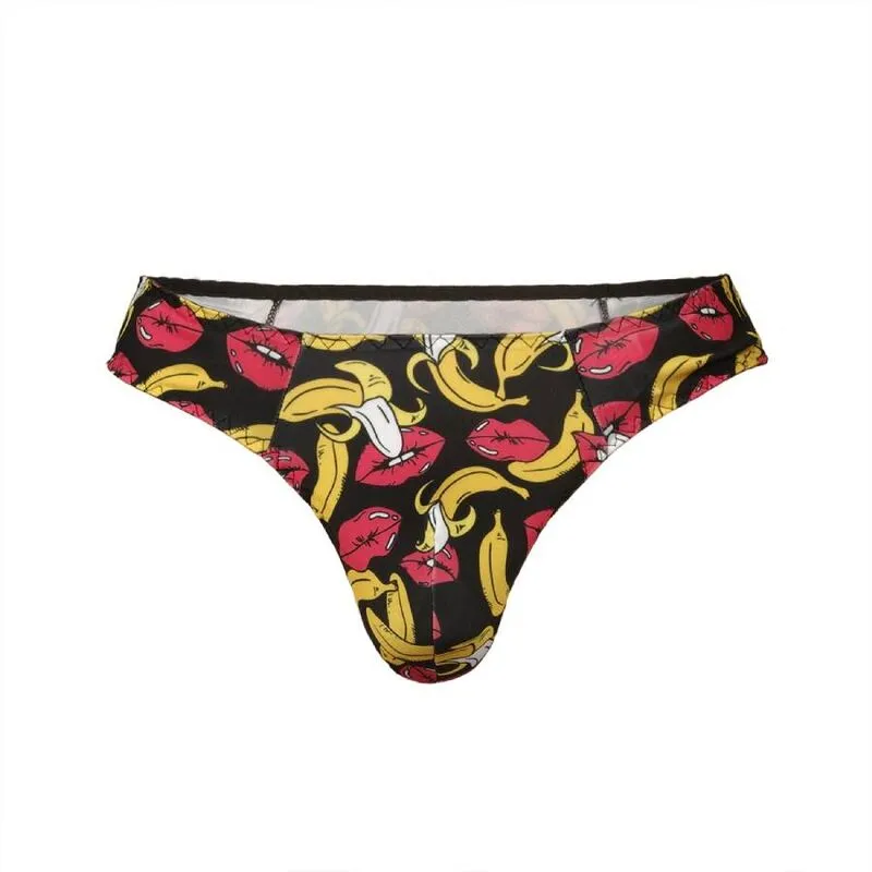 string homme lycra doux imprimé bananes confort ajustement ergonomique élasticité maintien élégant séduisant léger qualité européenne taille S original