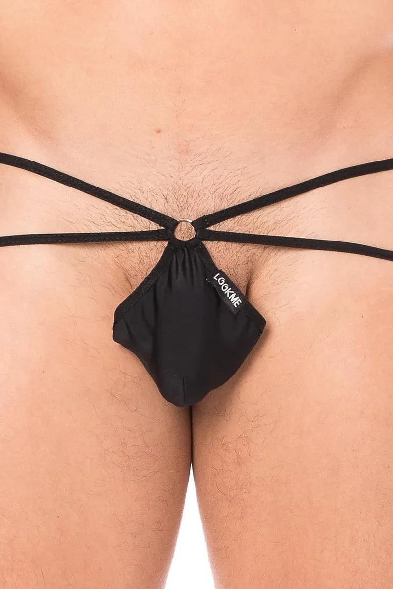 string homme mini noir très échancré poche goutte sensuel confortable extensible polyamide élasthanne microfibre effet ravageur séduction intime