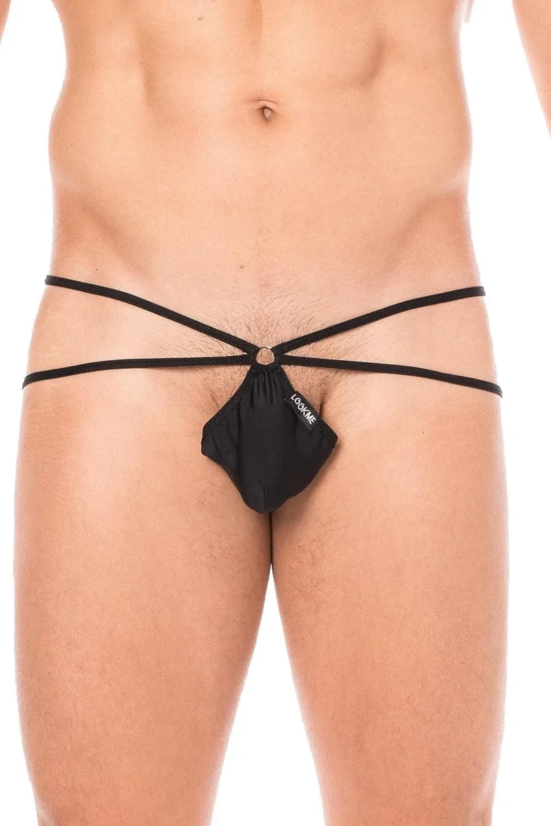 string homme mini noir très échancré poche goutte sensuel confortable extensible polyamide élasthanne microfibre effet ravageur séduction intime