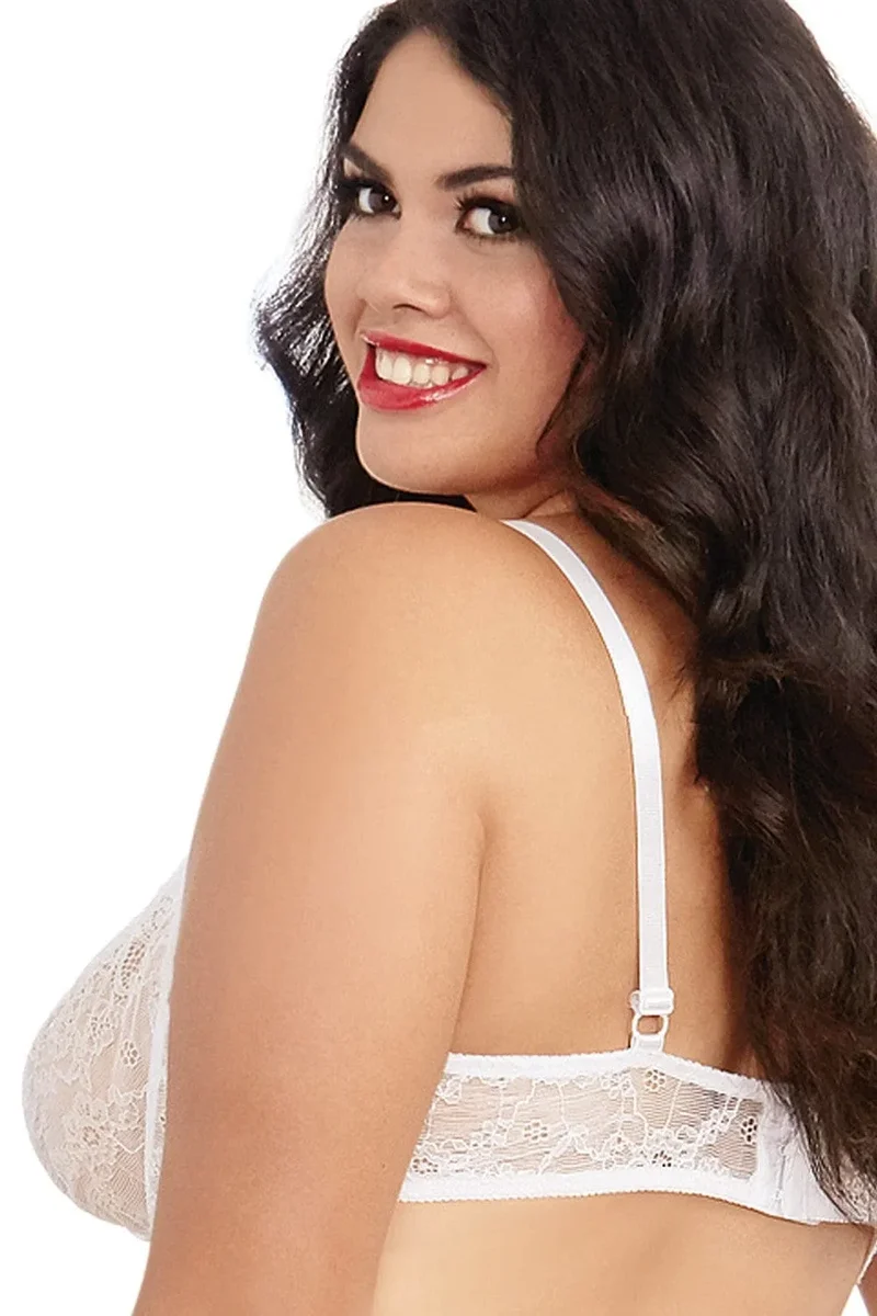 soutiengorge demibonnets blanc confort décolleté armatures maintien nylon élasthanne extensible douceur invisible moulant silhouette raffiné élégant sansbretelles