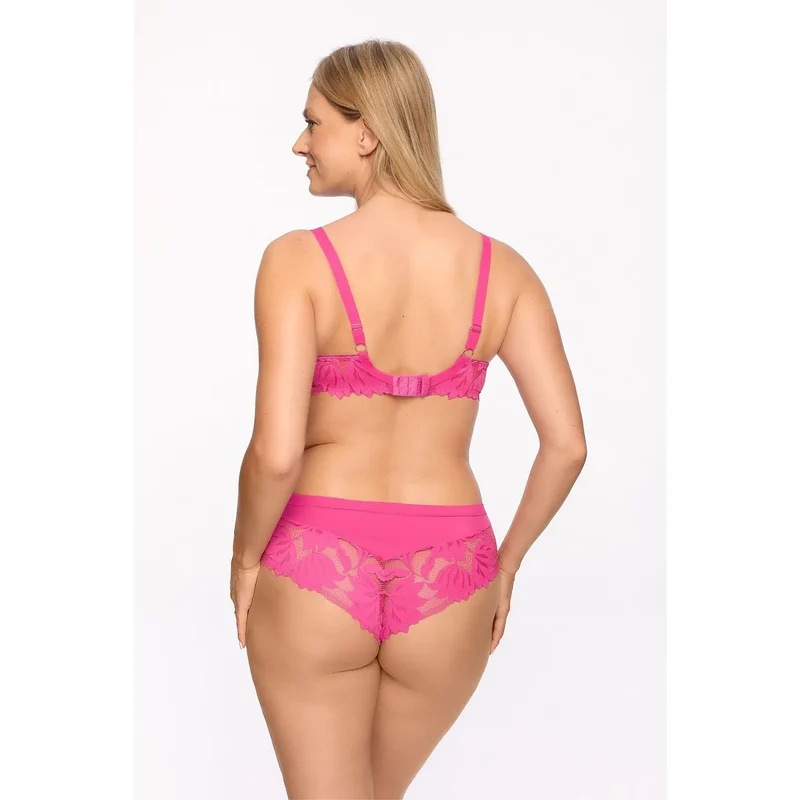 soutiengorge gaia fuchsia dentelle tulle nonextensible rembourré amovible bonnets renforcés constructionPU3 maintien optimal silhouette galbée bretelles ajustables crochets