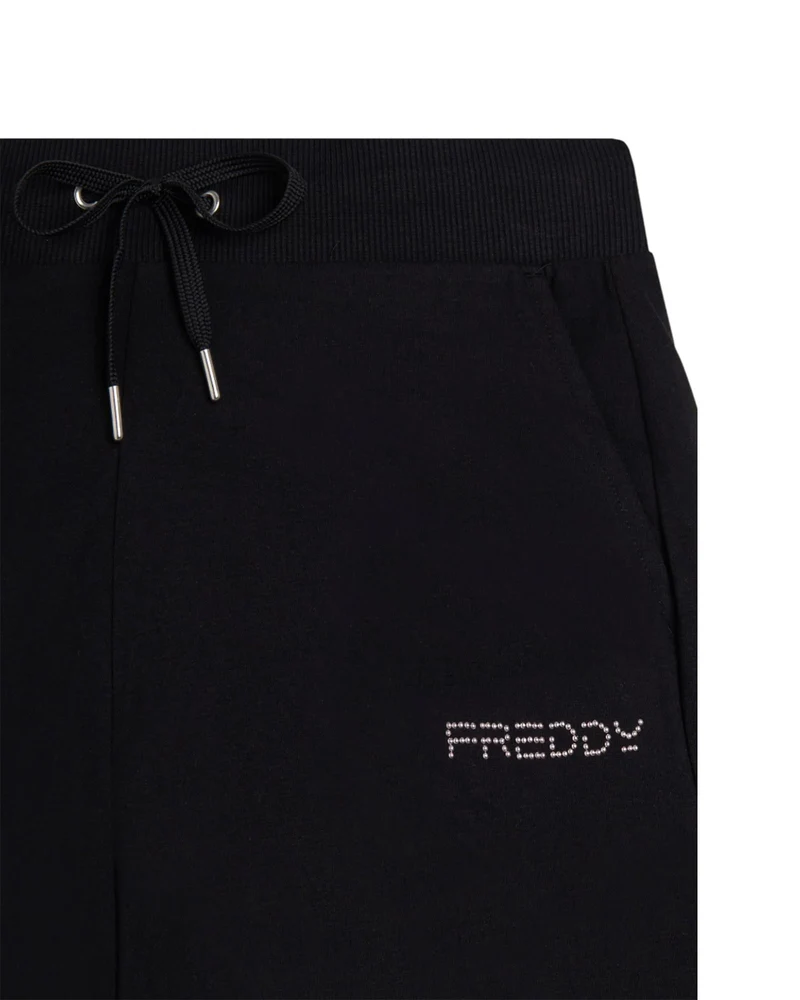 Pantaloncini Sportivi con Coulisse e Logo - Black