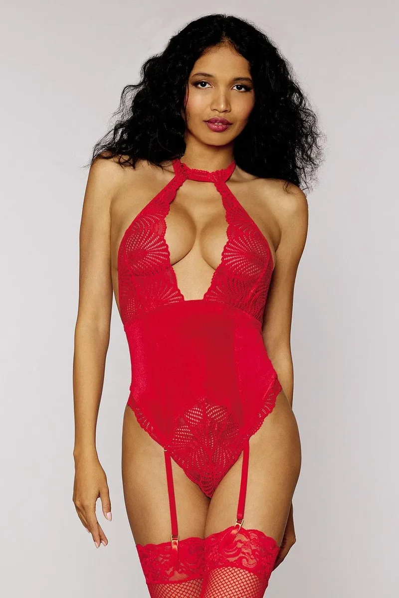 body ouvert jarretelles avant ajustables réglables bretelles élastiques entrejambe séduction confort élégance polyester élasthanne maintien durabilité