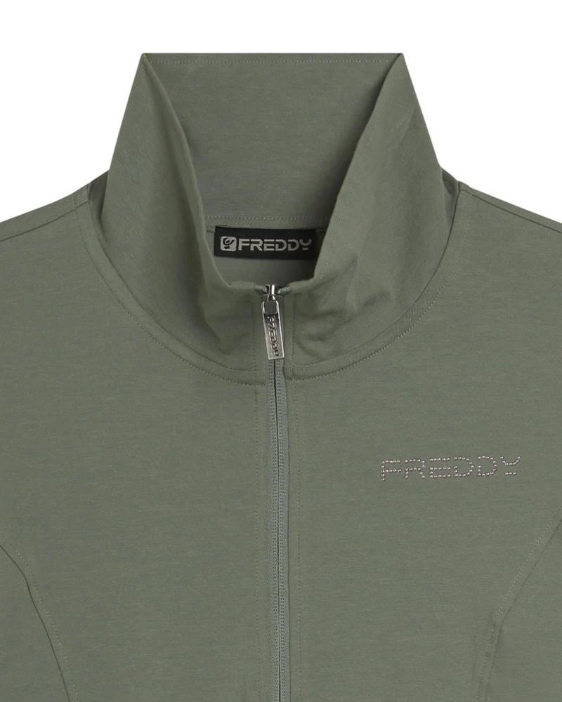 Felpa con Zip e Collo Alto - Iceberg Green