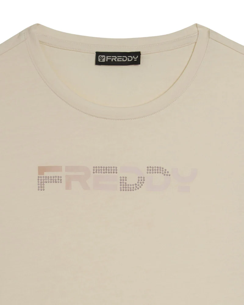 T-Shirt con Logo Olografico - Whitecup Gray