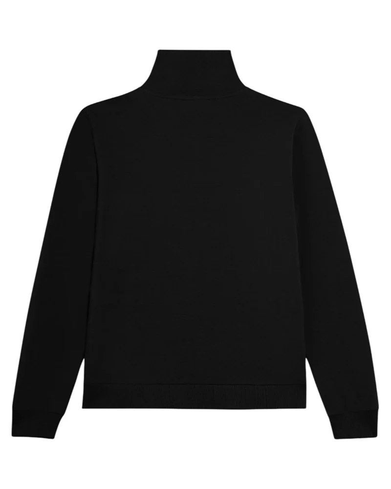Felpa con Zip e Collo Alto - Black