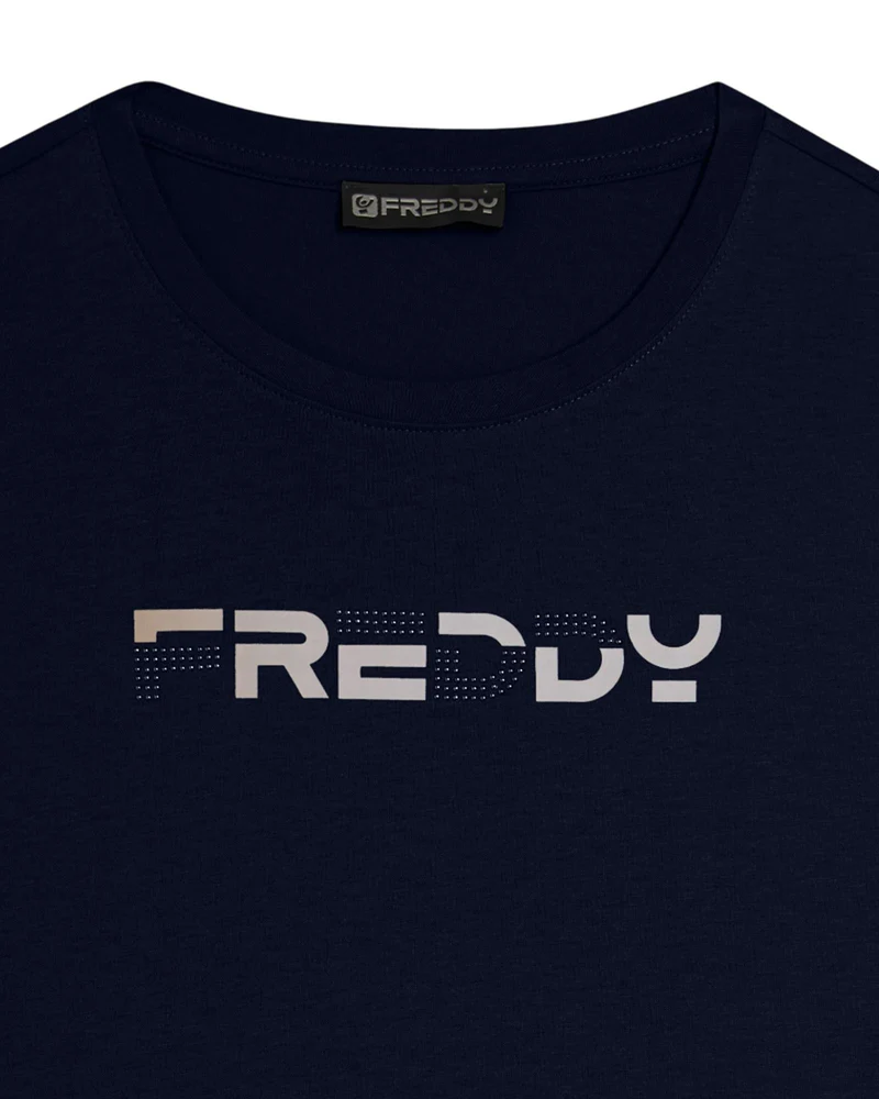 T-Shirt con Logo Olografico - Dark Sapphire