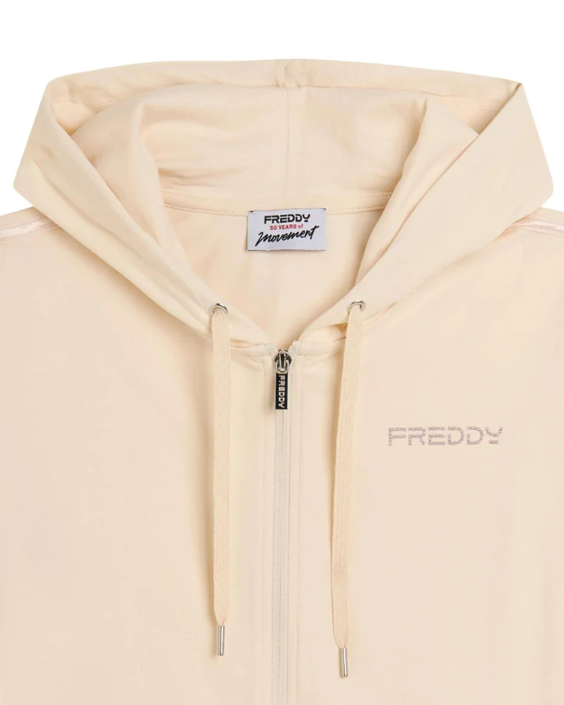 Felpa con Cappuccio e Zip - Whitecup Gray