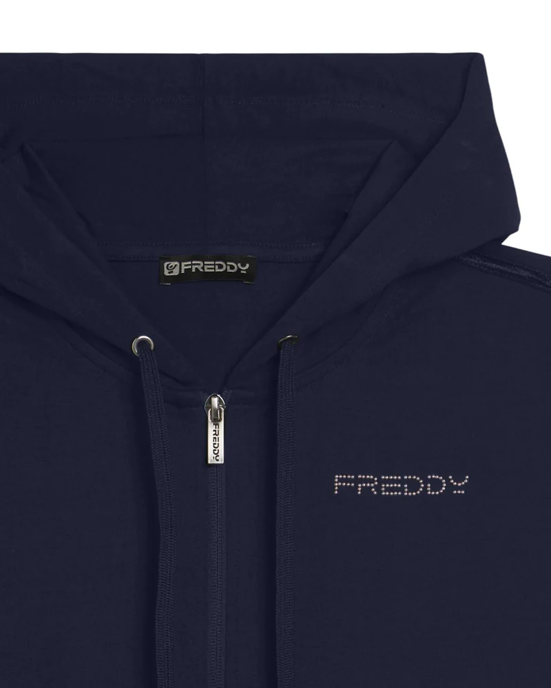 Felpa con Cappuccio e Zip - Dark Sapphire