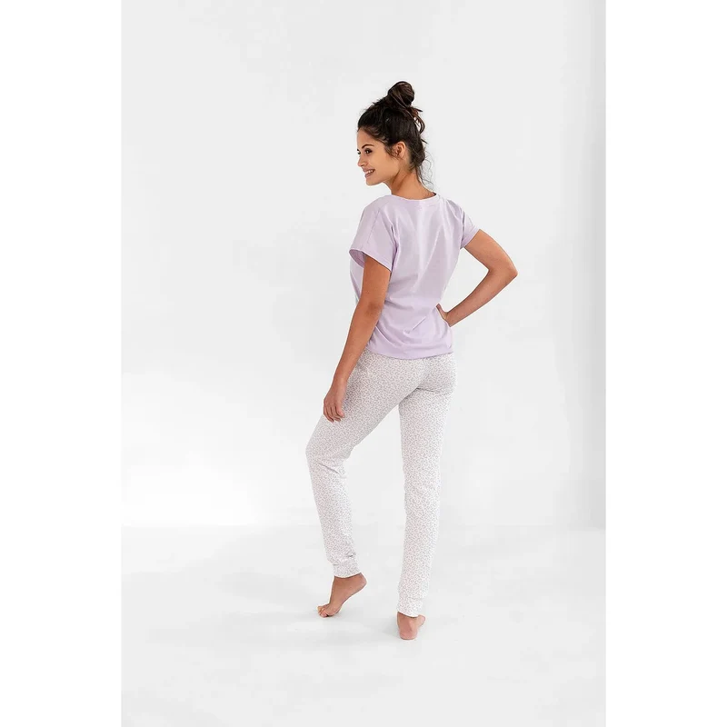 Pyjama set for women, soft cotton, V-neck, slim-fit, elegant design, perfect for home comfort