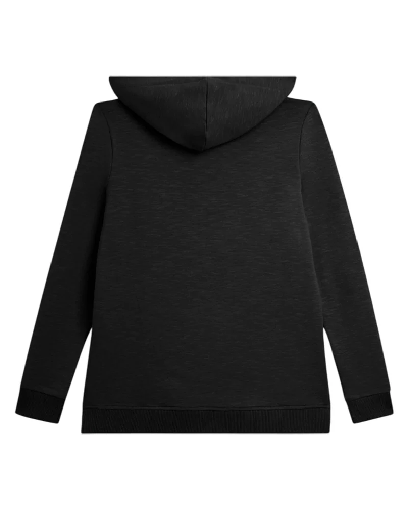 Felpa Flamed con Cappuccio e Zip - Black