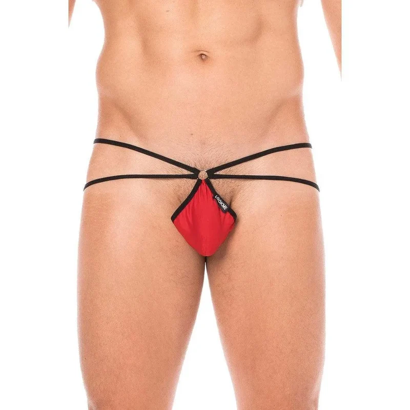 string rouge homme sensuel NewLook indispensable audacieux minimaliste échancré poche goutte ergonomique maintien liberté confortable respirant séduisant élégant provocateur