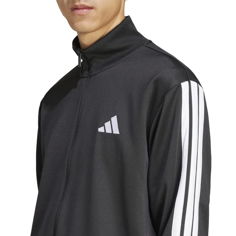 Tuta In French Terry Con Le Tre Strisce - Black