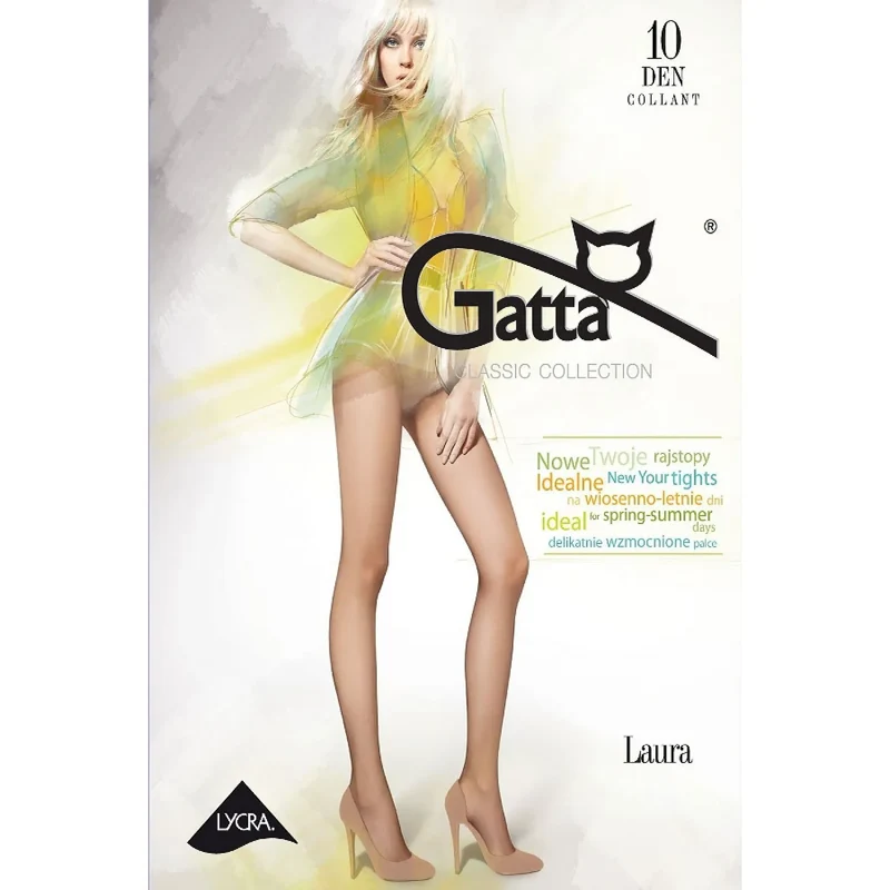 Collants transparents semi-brillants spandex naturels 10DEN Gatta 49103