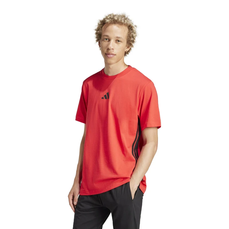T-shirt Essentials 3-Stripes Single Jersey - Pure Ruby / Black