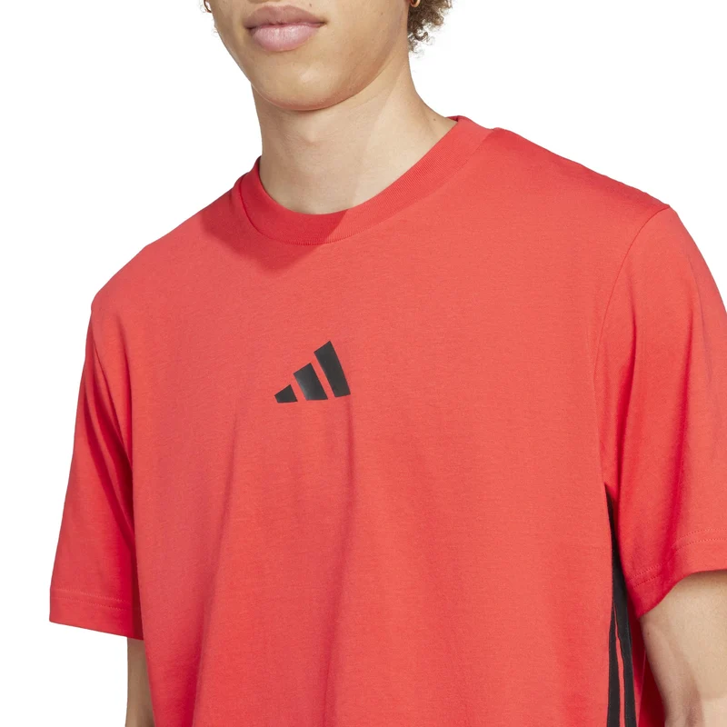 T-shirt Essentials 3-Stripes Single Jersey - Pure Ruby / Black