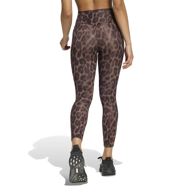 Leggings Optime Essentials Workout Leopard 7/8 - Earth Strata / Black