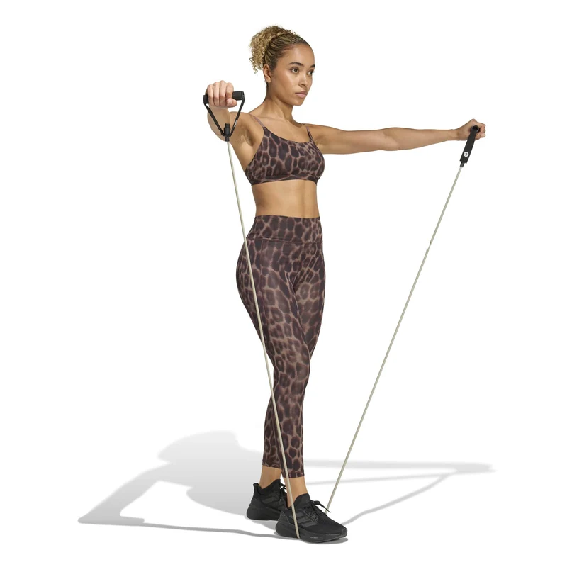 Leggings Optime Essentials Workout Leopard 7/8 - Earth Strata / Black