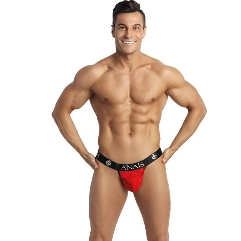 suspensoir homme dentelle rouge imprimé fleuri sensualité élégance sexy maintien élastique polyester lycra coupe révélatrice tailles variées marque Anais