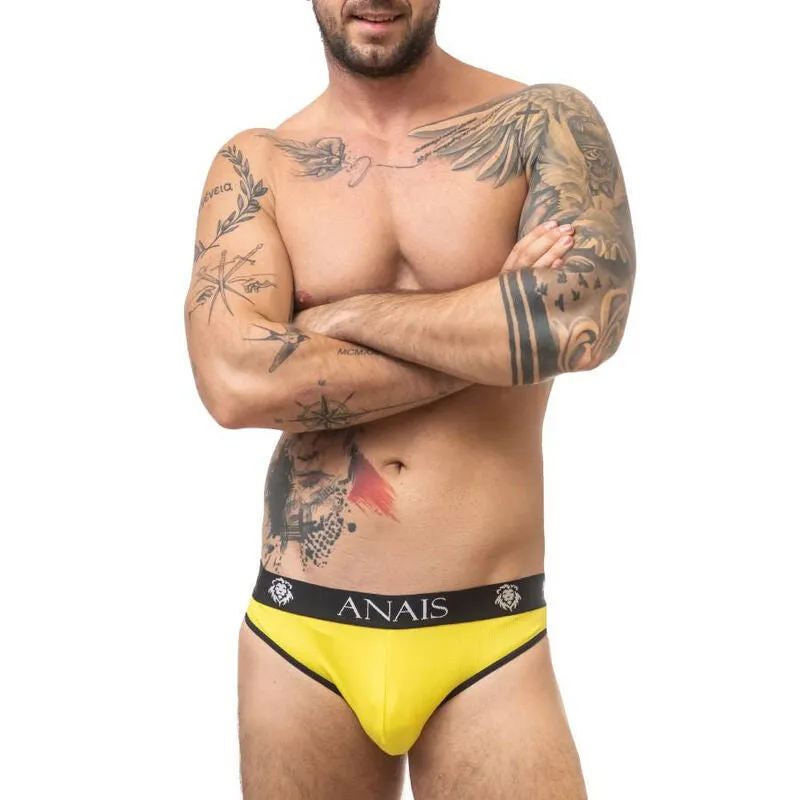 slip homme sexy jaune modal polyamide elasthanne douceur élasticité durable bande large maintien tailles S M L XL fabrication européenne