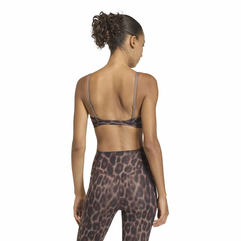 Reggiseno sportivo Optime Essentials Workout Leopard Supporto Leggero - Earth Strata / Black