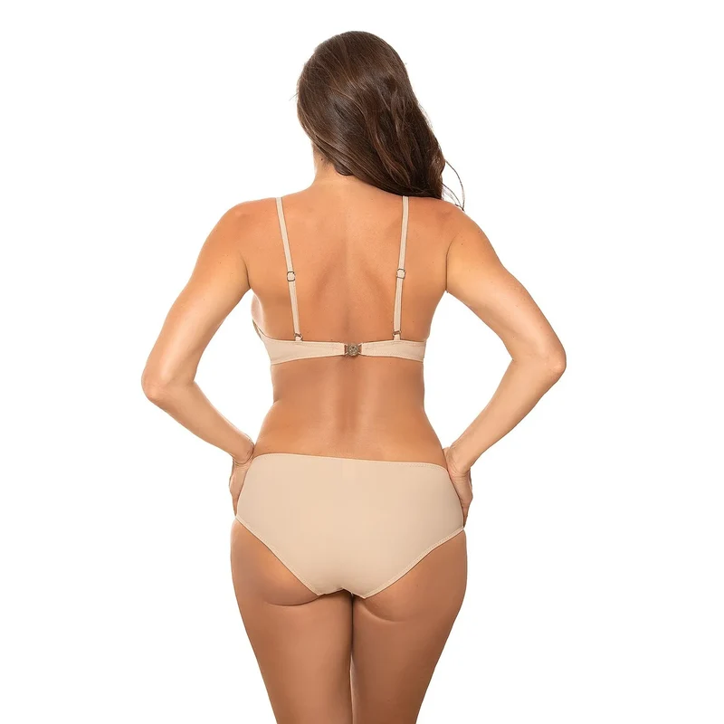bikini deux pièces effet galbe poitrine soutien bonnets renforcés bretelles ajustables culotte lisse tissu italien Carvico polyamide élasthanne