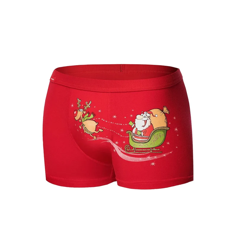 Boxer humoristique Noël Père Noël coton élasthanne ajustement parfait collection festive cadeau idéal hommes