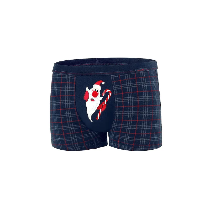 Boxer homme festif motif Père Noël coton élasthanne qualité haute taille ajustée confort sécurité discrétion