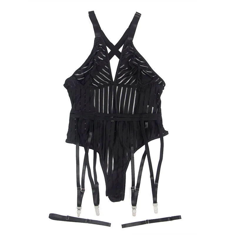 sublime lingerie noire body portejarretelles grande taille confort américain raffiné séduction élégant intemporel extensible maintien doux durable glamour sensuel