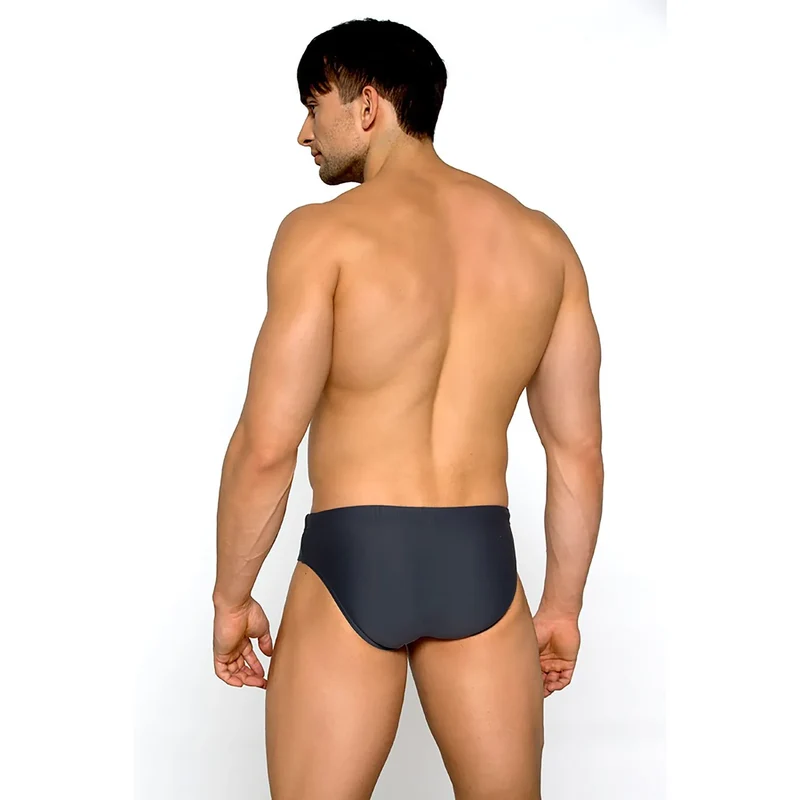 slip bain classique ajusté homme élasthanne polyamide extensible durable ceinture réglable liens bandes contrastantes gris vert blanc