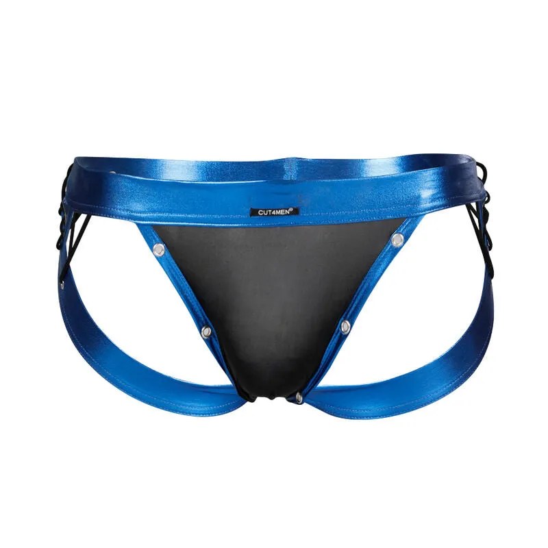 suspensoir sportif maintien ergonomique poche frontale respirant extensible élasthanne polyester coutures souples confortable seconde peau bleu