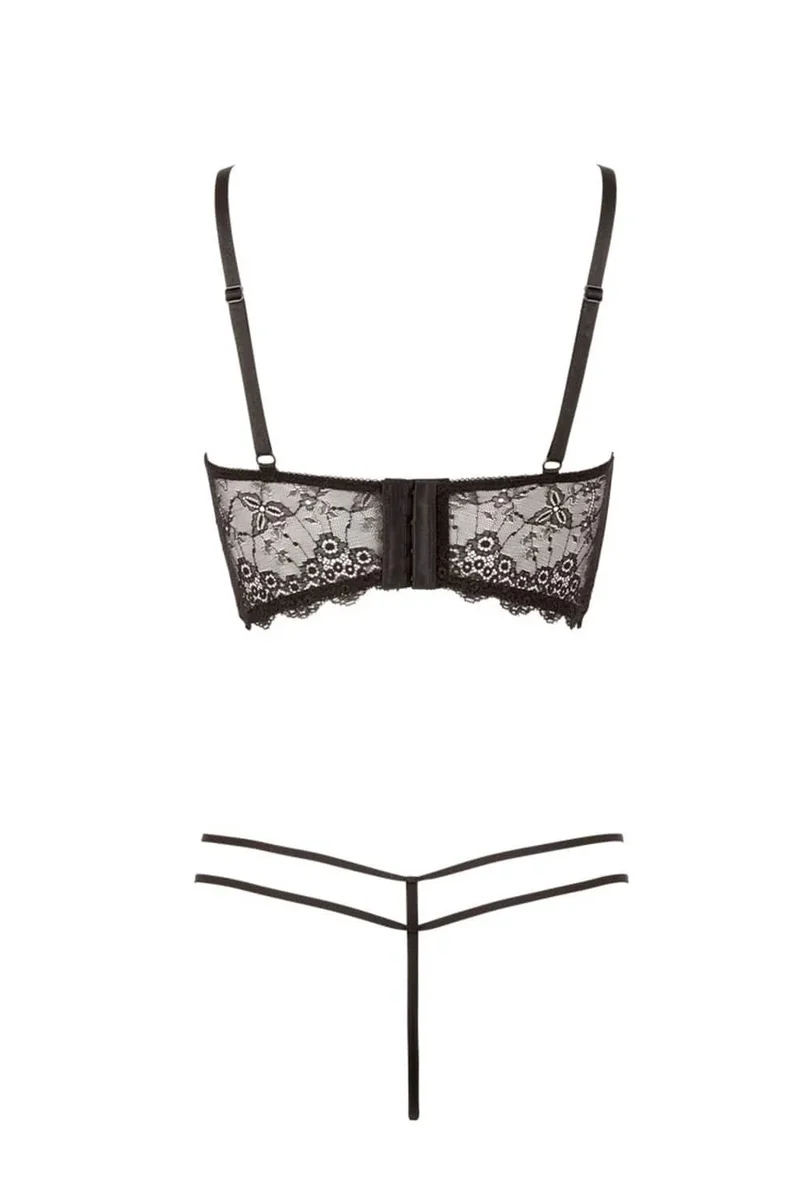 soutiengorge dentelle noire confortable maintien optimal armatures bretelles réglables brillantes transparence audacieuse design raffiné string assorti matériaux qualité durabilité
