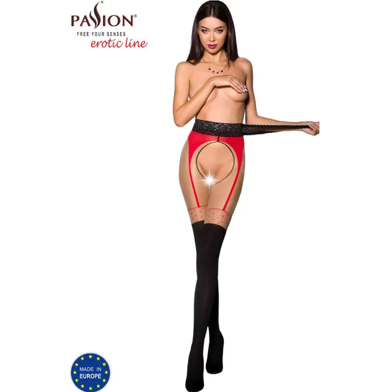 bas faux portejarretelles pois femme moderne luxe noir rouge polyamide élasthanne hypoallergénique résistant lavage européen tailles