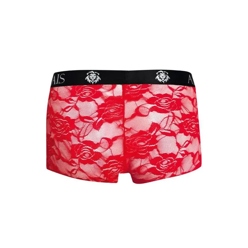 boxer homme dentelle rouge imprimé fleuri ajustement parfait coupe sportive jambes longues maintien optimal confort élasticité lycra polyester Anais