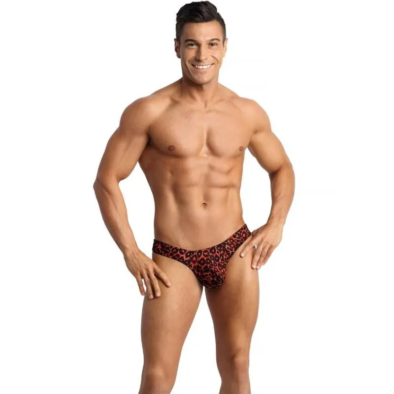 string homme rouge microfibre imprimé animal confort sexy Anais extensible doux élastique ajusté durable séduisant sensuel quotidien soirée respirant léger