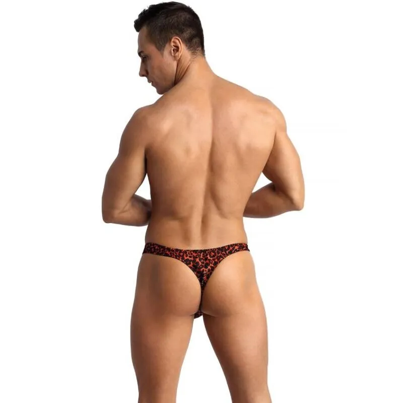 string homme rouge microfibre imprimé animal confort sexy Anais extensible doux élastique ajusté durable séduisant sensuel quotidien soirée respirant léger