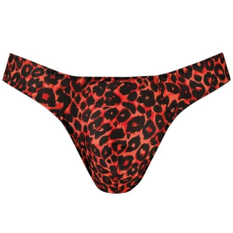 string homme rouge microfibre imprimé animal confort sexy Anais extensible doux élastique ajusté durable séduisant sensuel quotidien soirée respirant léger