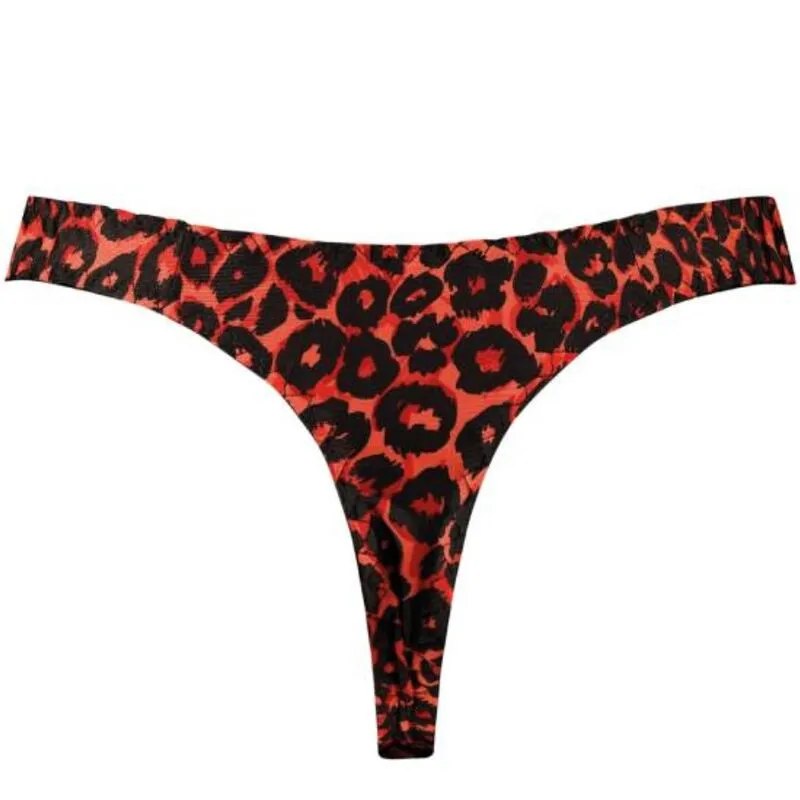 string homme rouge microfibre imprimé animal confort sexy Anais extensible doux élastique ajusté durable séduisant sensuel quotidien soirée respirant léger