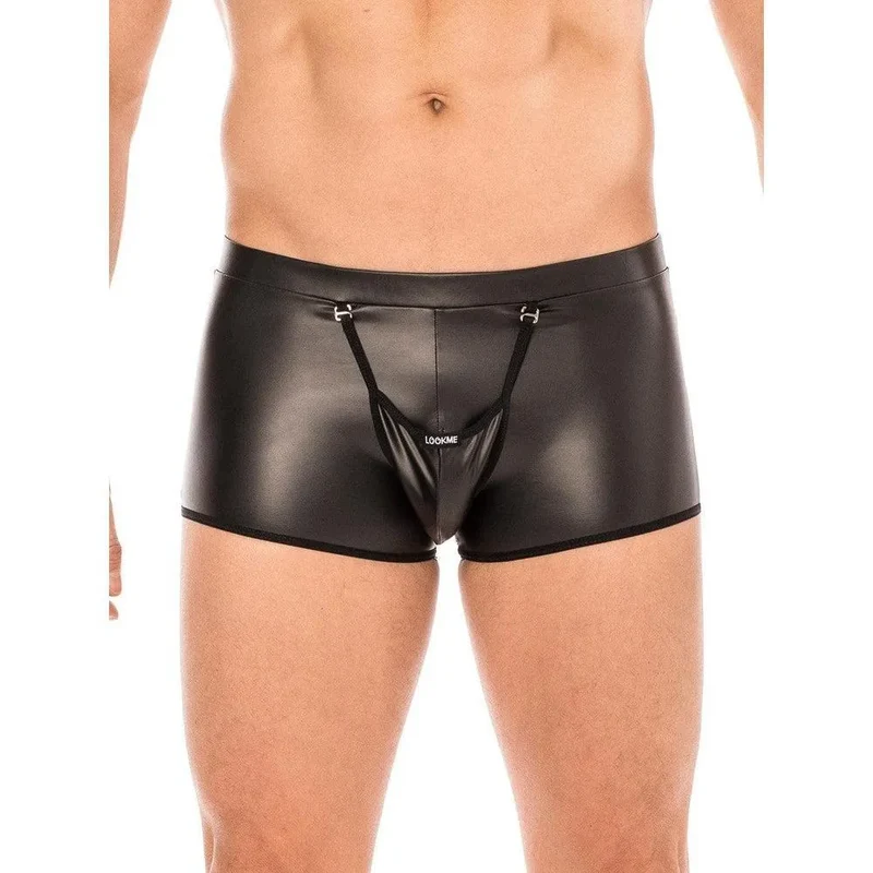 boxer homme noir matière polyester élasthanne confortable extensible poche détachable arrière transparence sexy domination discipline soumission