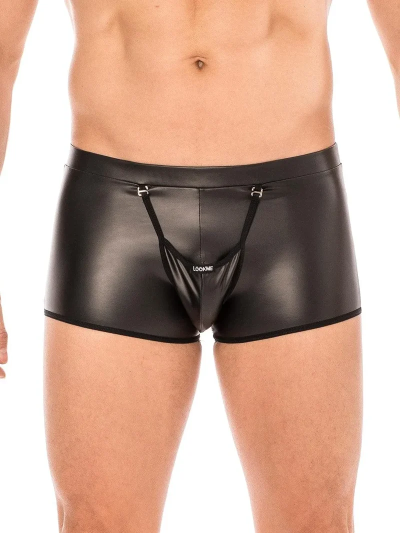 boxer homme noir matière polyester élasthanne confortable extensible poche détachable arrière transparence sexy domination discipline soumission