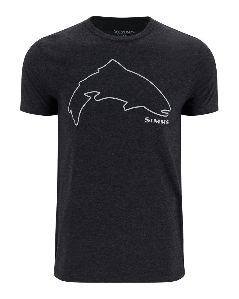 Trout Outline T-Shirt Dark Gunmetal Heather