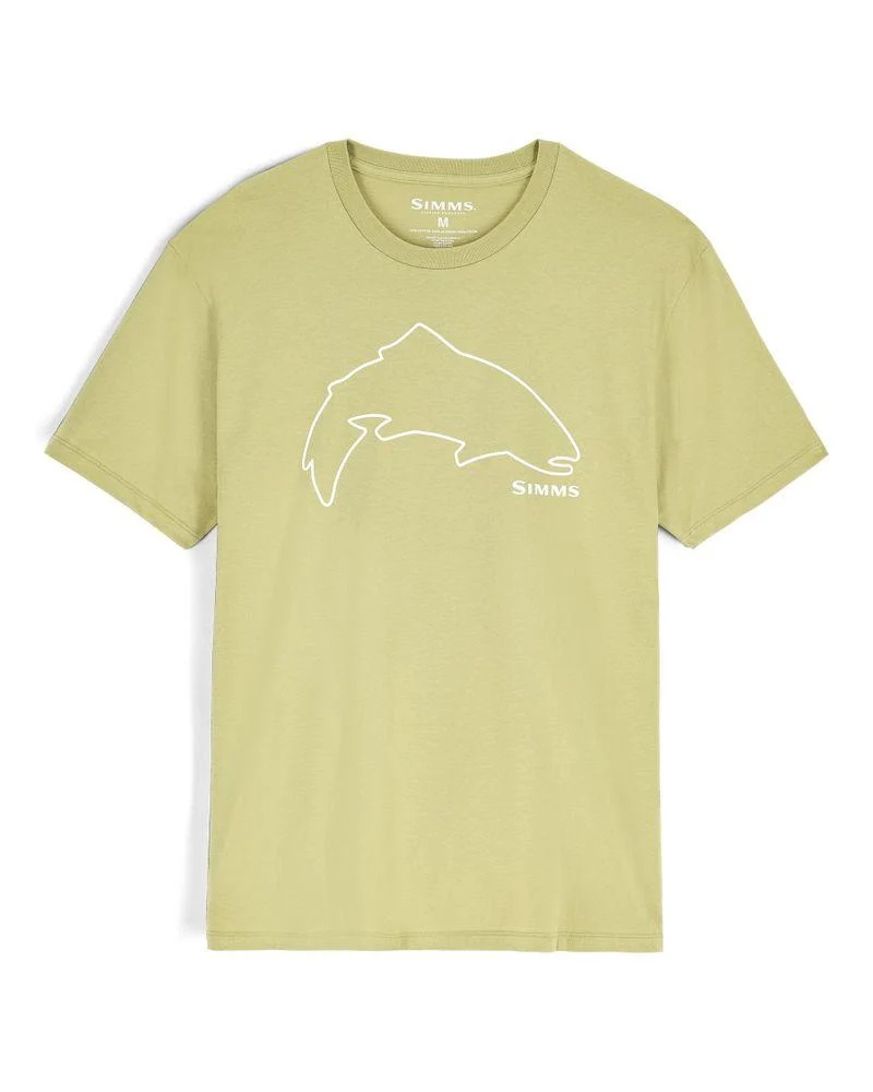 Trout Outline T-Shirt Tent Green