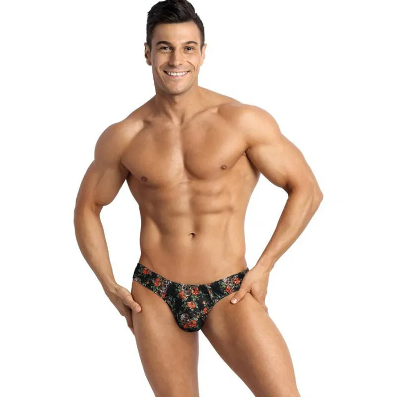 string homme confortable doux extensible maintien élastique imprimé roses crânes audacieux séduction raffiné européen haute qualité tailles multiples ajustement parfait