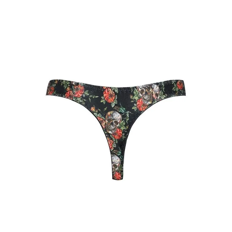 string homme confortable doux extensible maintien élastique imprimé roses crânes audacieux séduction raffiné européen haute qualité tailles multiples ajustement parfait