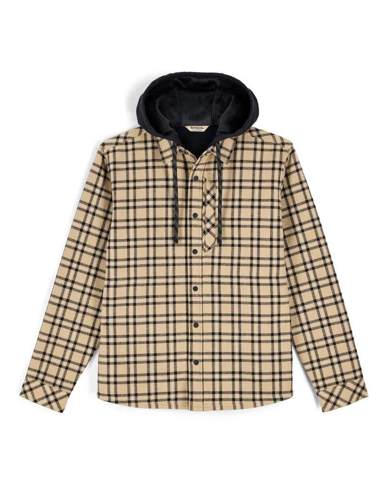 Coldweather Hooded Shacket Wkmup Plaid: Cork